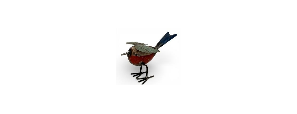 Set of 4 Birds - Robins Mix Colours and Rustic