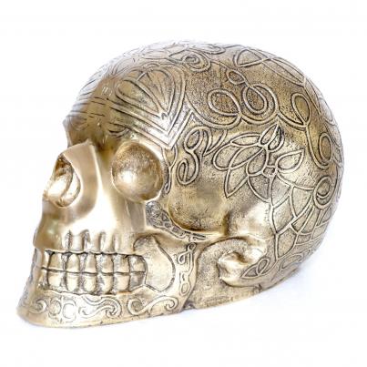 Giant Antique Brass Skull H30cm W50