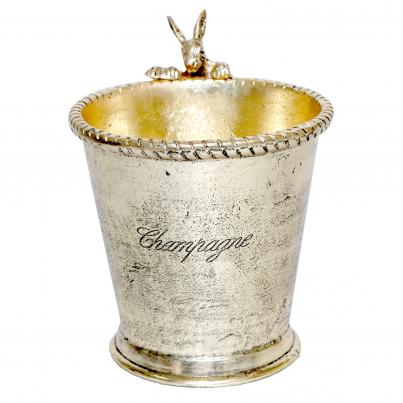 Champagne Cooler with Rabbit Detail - Antique Gold colour