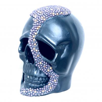 Black Skull with Pearl Detail H20cm