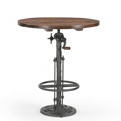 Adjustable Reclaimed Wood & Metal Bar Table
