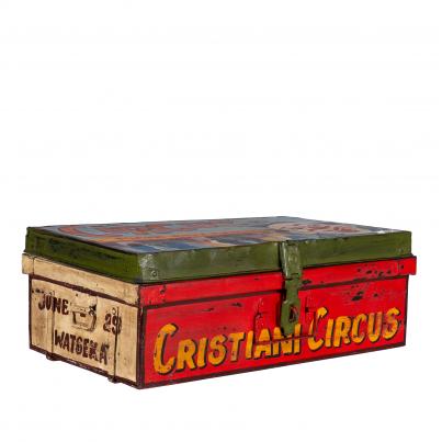 Hand Painted Circus Iron Trunk