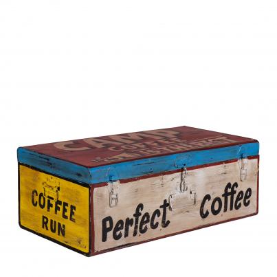 Hand Painted Iron Trunk Coffee