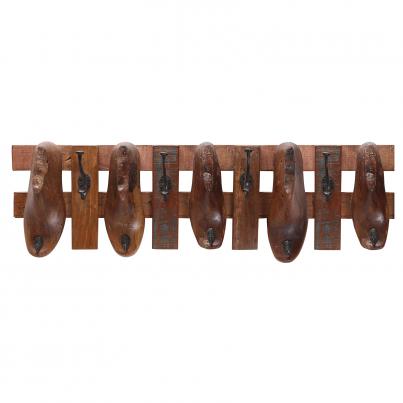 Coat Rack made from 5 Antique Shoe Moulds
