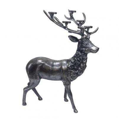 XL Deer Candlelight Holder in Antique Brass Finish