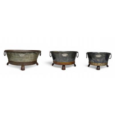 GWR Antique Set of 3 Iron Pots on Stand