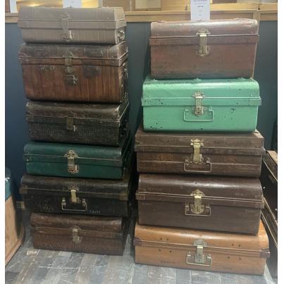 Assorted Antique Iron Trunk