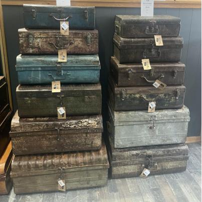 Assorted Antique Iron Trunk