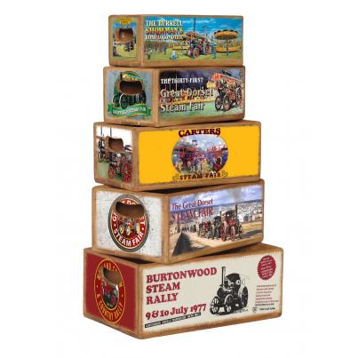 Set of 5 Shellfish Nesting Boxes - Steam Trains