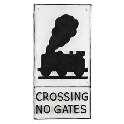 Crossing No Gates Sign Large
