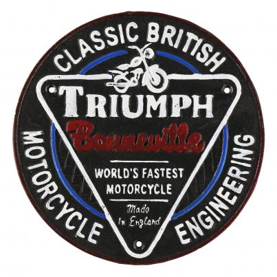 Triumph Motorcycle Wall Plaque Round
