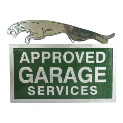 Jag Approved Garage Service Wall Plaque - Cast Aluminium