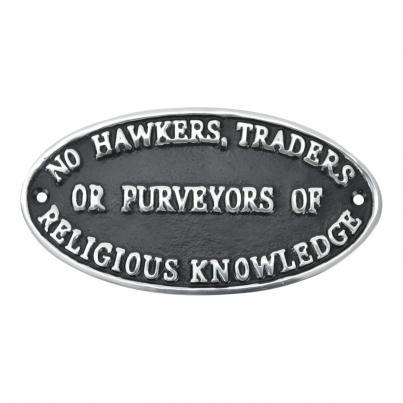 No Hawkers, Traders - Cast Aluminium