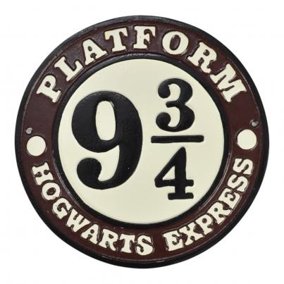 Platform 9 3/4 Hogwart Express Sign - Cast Aluminium