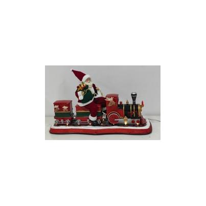 82cm Moving Santa Train with Lights