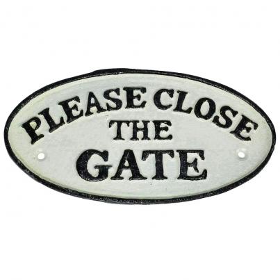 Close the Gate Sign Oval