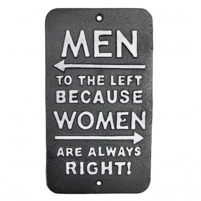 Men to the LEFT sign