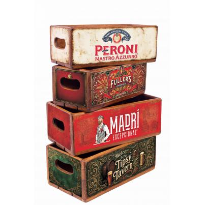 Set of 4 Rectangular Boxes - Tipsy Tavern