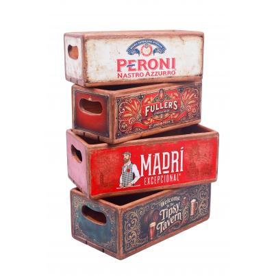 Set of 4 Rectangular Boxes - Tipsy Tavern