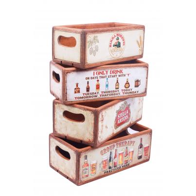 Set of 4 Rectangular Boxes - Beer