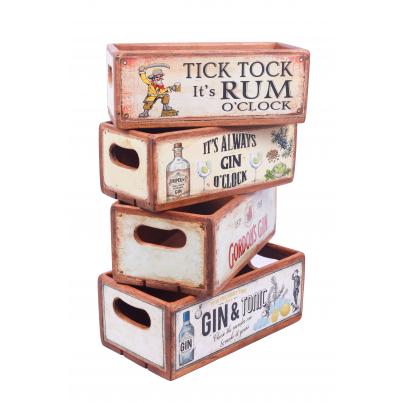 Set of 4 Rectangular Boxes - Gin & Tonic