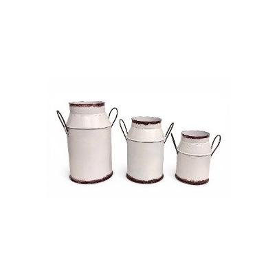 Set of 3 White Milk Jugs