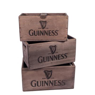 Set of 3 Rectangular Fish Boxes - Guinness with Harp Logo