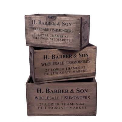 Set of 3 Rectangular Fish Boxes - H.Barber & Sons