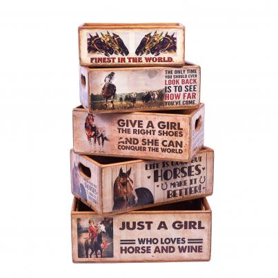 Set of 5 Shellfish Nesting Boxes - Horses