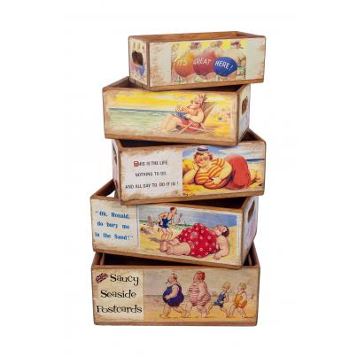 Set of 5 Shellfish Nesting Boxes - Post Card Beach