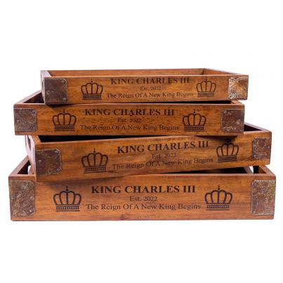 Set of 4 Butler Trays - King Charles