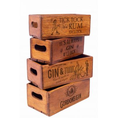 Set of 4 Rectangular Boxes - Gordon's Gin