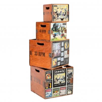 Set of 4 Record Boxes- Oasis