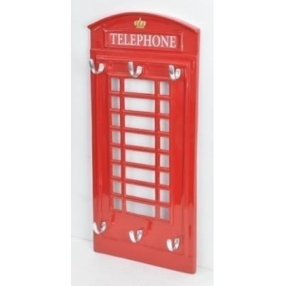 Telephone Front with Six Hooks & Mirror
