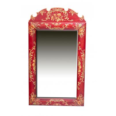 Red Floral Design Dressing Table Mirror