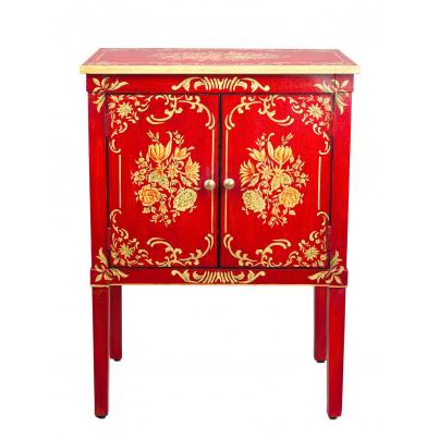 Red Floral Design Cabinet