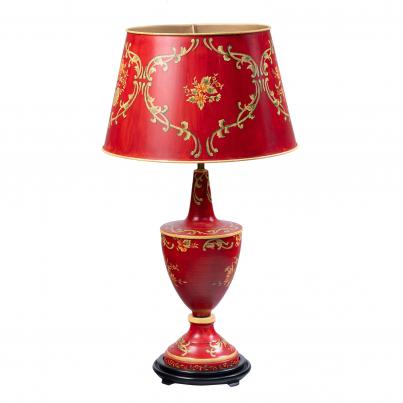 Red Floral Design Lamp with shade