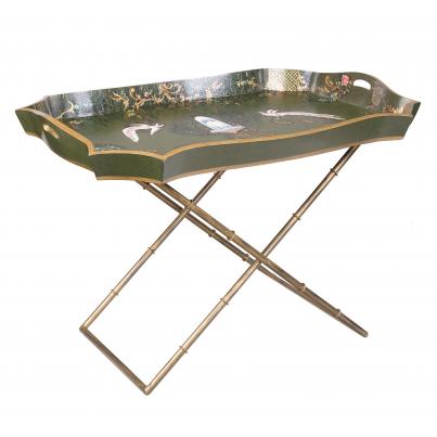 Green Fountain Design Tray on Stand