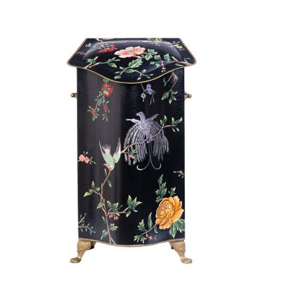 Black Lyre Bird Design Tall Decorative Box