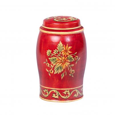 Red Floral Design Elephant Container