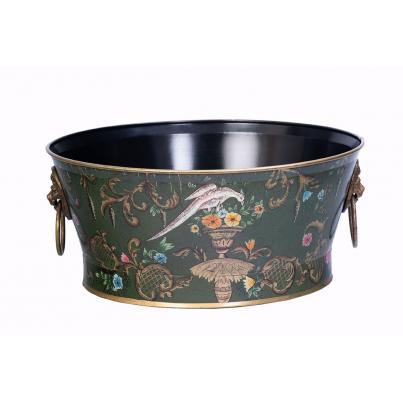 Green Fountain Design Round Bowl with Handles