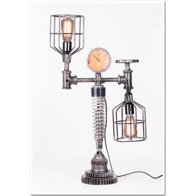 Iron Cage and Meter Table Lamp