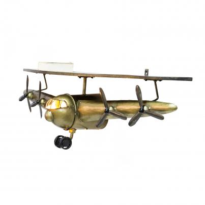 Aviator Wall Mounted Shelf with Light and Propellers