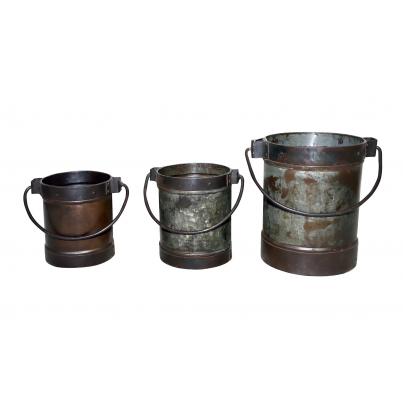 Set of 3 Antique Iron Tubs (planters)