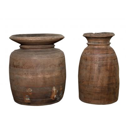 Assorted Antique Wooden Pot