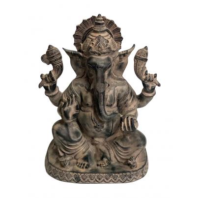 Sitting Ganesh in Antique Blue Sand Stone Finish