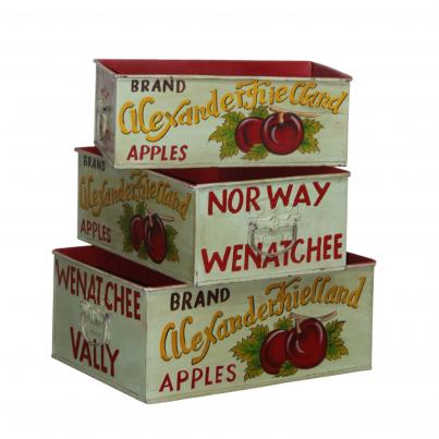 Set of 3 Metal Apple Trays