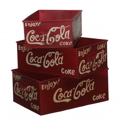 Set of 3 Metal Coca Cola Trays