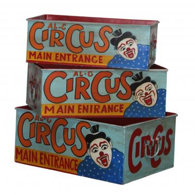 Set of 3 Metal Circus Trays