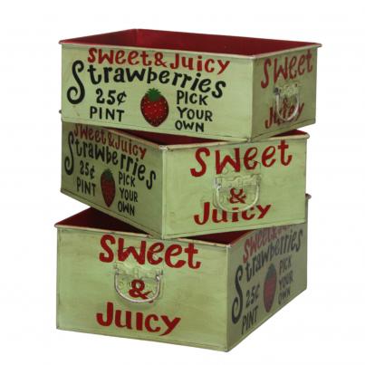Set of 3 Metal Strawberry Trays